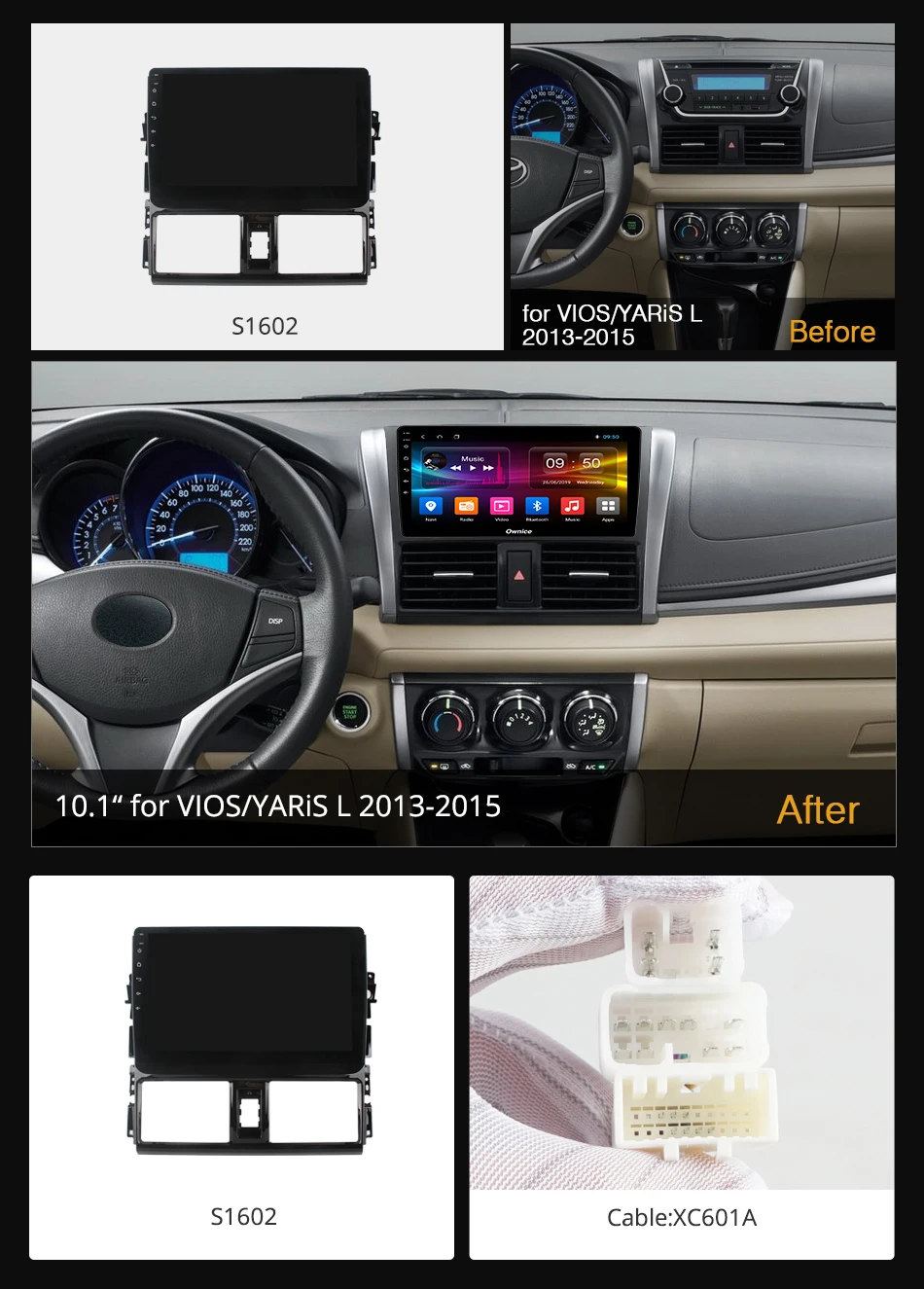 Ownice K3 K5 K6 10 1 &quotАвтомобильный Радио плеер для Toyota Vios/Yaris L 2013 2014 2015 Android 9 0