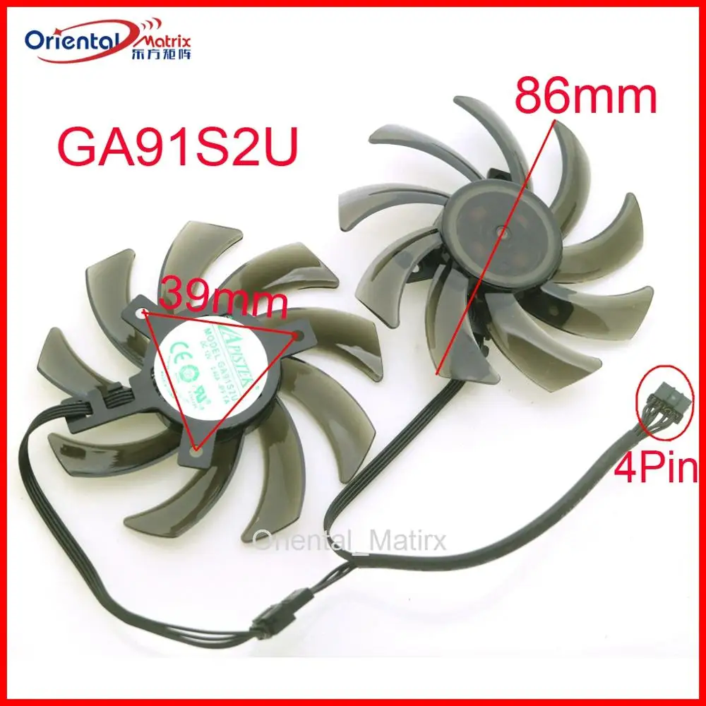 Free Shipping GA91S2H GA91S2U PFTA DC12V 0.40A 4Pin 86mm VGA Fan For ...
