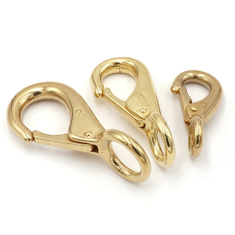 Pure Brass Fixed Hook Pet Traction Belt Luggage Hook Brass Round Dog Chain Leather Hardware Buckle Accessories 013 Rings Metal