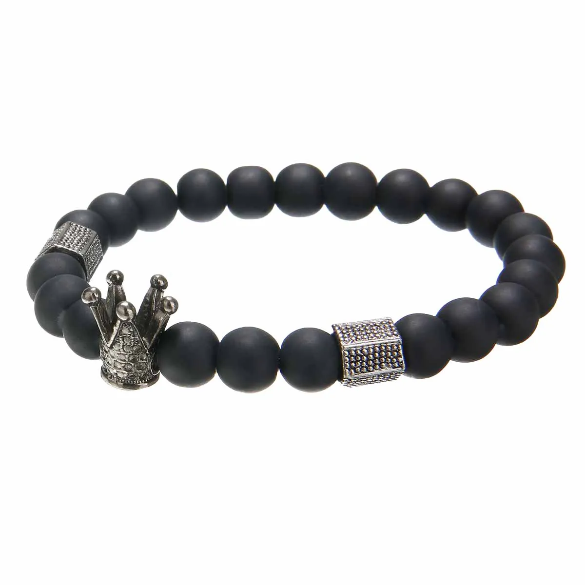 Лидер продаж модный браслет из лавового камня Императорская корона для мужчин и