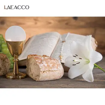 

Laeacco Christian Holy My First Communion Bible Chalice Newborn Baby Baptism Photography Backdrop Photo Background Photo Studio