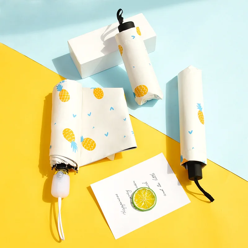 YADA INS Design Fruit Pineapple Umbrellas Creative Folding Rainy Child Umbrella For Women Men Anti-UV Lovely Umbrella YD200040