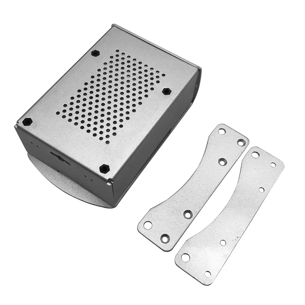 Для Raspberry Pi 4B Алюминиевый Чехол черный металлический корпус коробка с вентилятором черный корпус для RPI 4 Модель B RPI 4B чехол - Цвет лезвия: Silver Case