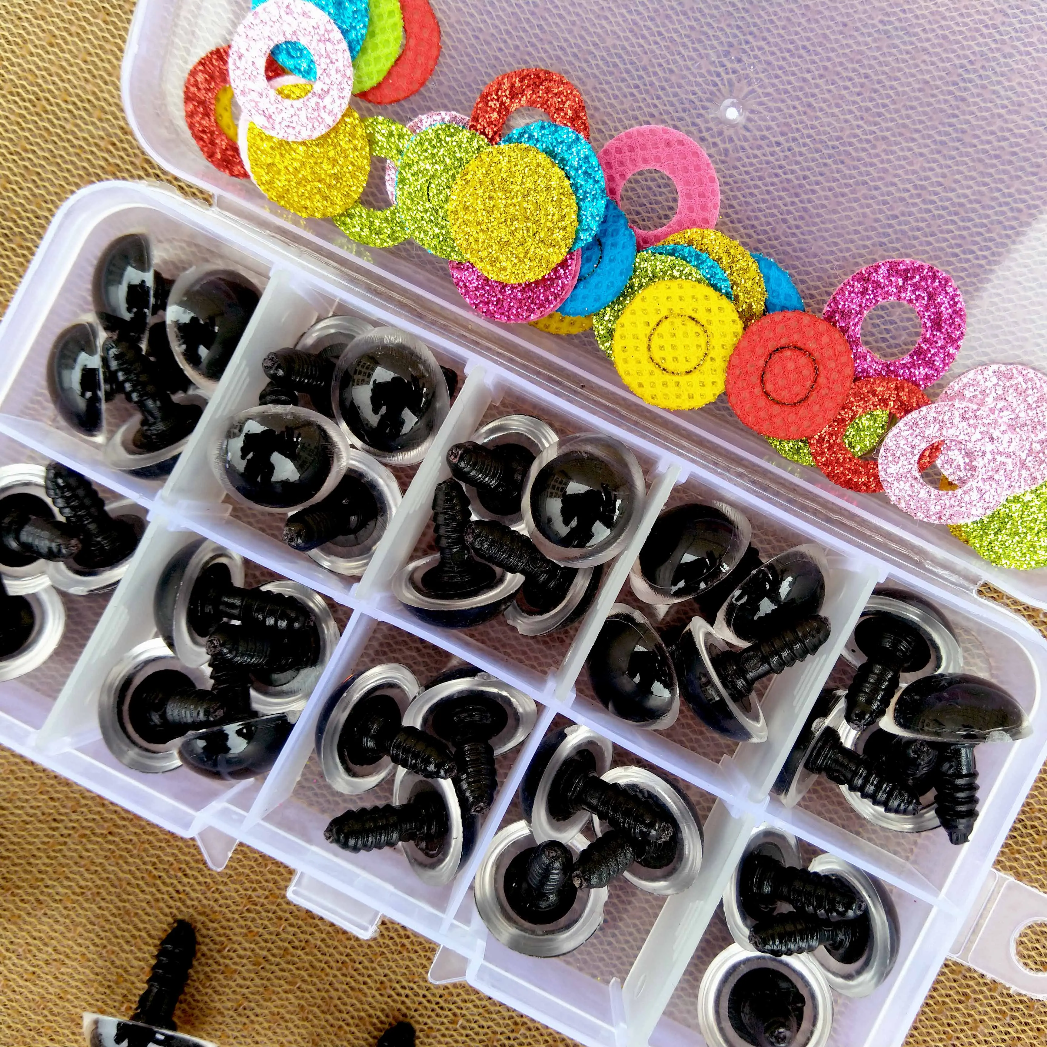 16mm Safety Plastic Colorful Doll Eyes For Toy Crochet Stuffed Animals Dolls Crafty Amigurumi Eyes For Toy Plush Accessories 2