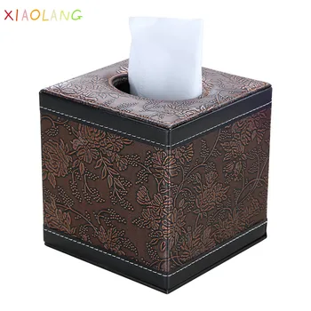 

Square Marble Cube Tissue Box PU Leather Roll Tissue Holder Toilet Paper Box Napkin Case Cover Canister Dispenser Home Office