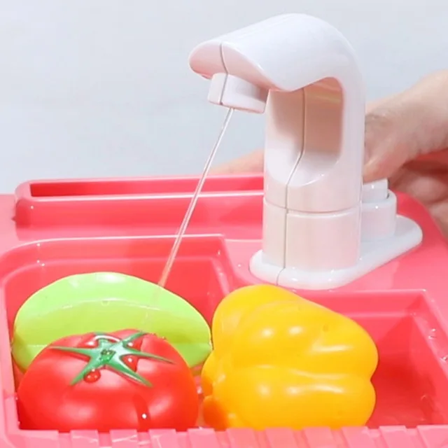 Kitchen Play House Toy Miniature Mini Plastic Food Girl Kids Cutting Vegetables Fruits Cooking House Set Toy For Children Gift 5