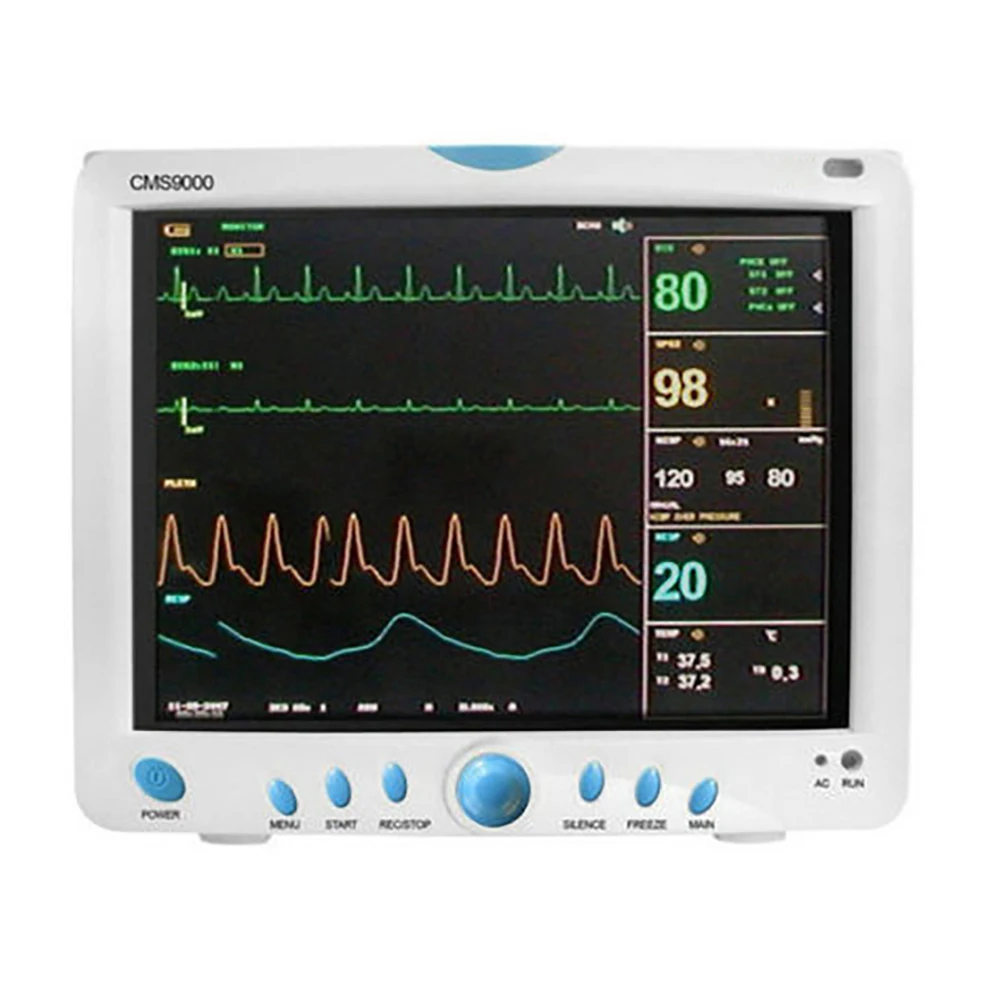 CMS9000 Hospital Medical Patient Monitor Vital Signs Monitor Multi-Parameter ECG NIBP SPO2 RESP TEMP PR HR ETCO2 IBP Machine