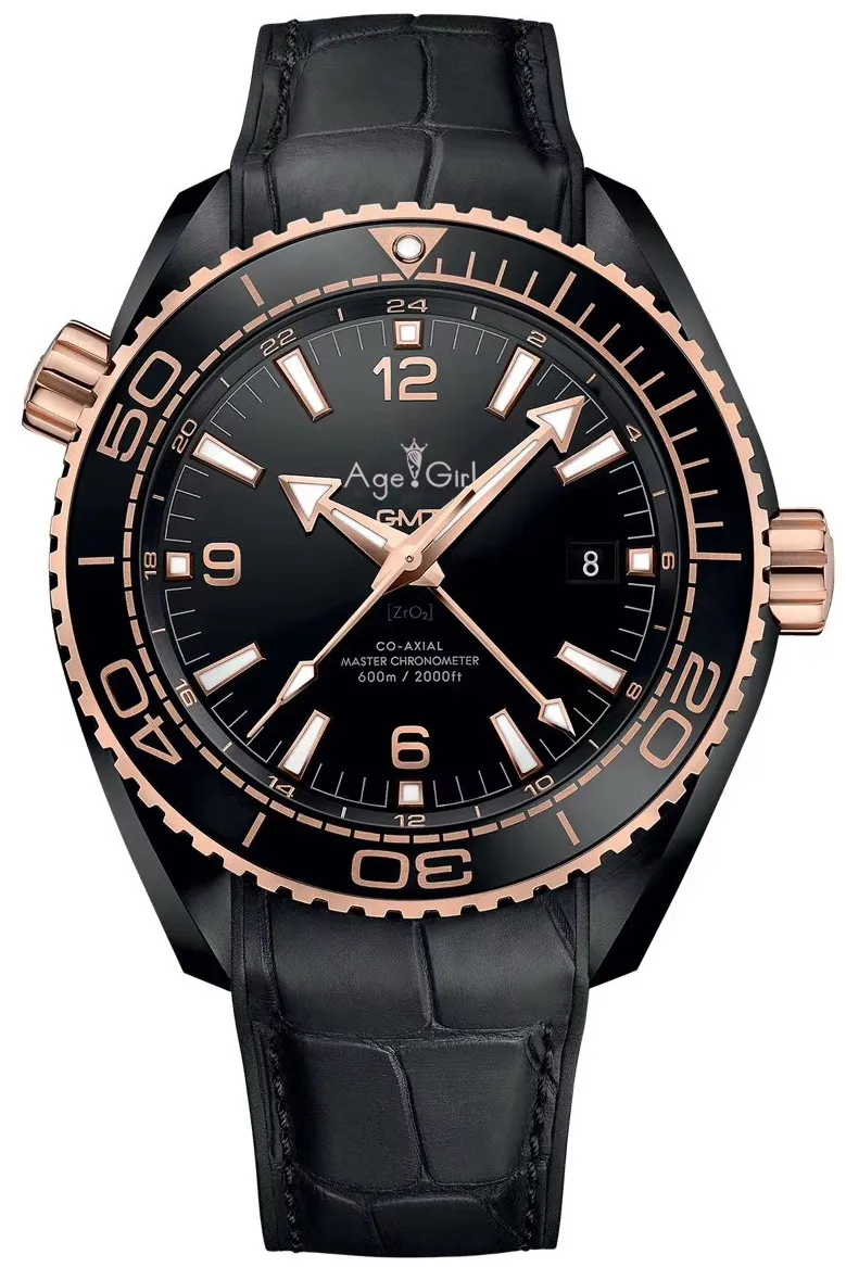 

Luxury Brand New Men Automatic Mechanical Independent GMT Luminous Ceramic Sapphire Rose Gold Blue Black Canvas Rubber Watches