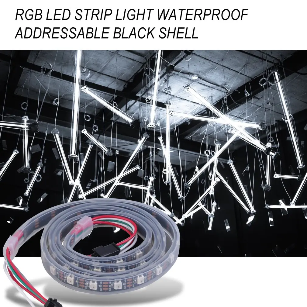 

1M 60LED WS2812B 5050 RGB LED Strip Light Waterproof Addressable Black Shell new arrival Brand New