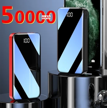 50000 xiaomi mi iphone用8 × 華為電源銀行外部バッテリーpoverbank 2 usb led powerbankポータブル携帯電話充電器