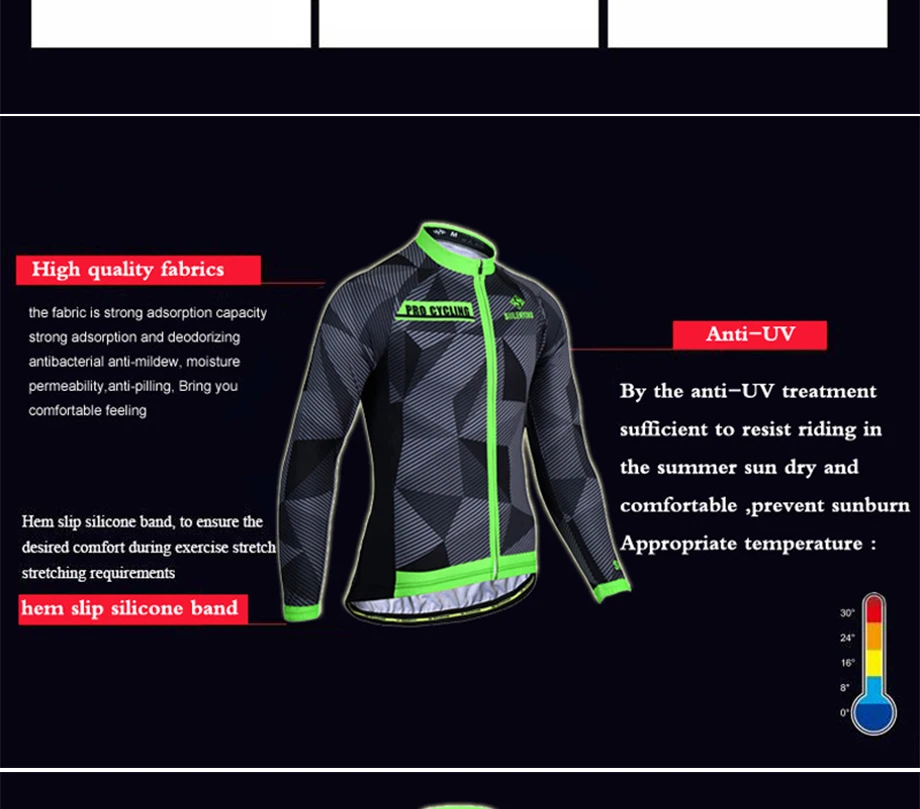 SIILENYOND Quick-drying Bicycle Suit Autumn Long-Sleeved Outdoor Sports Jersey Ropa Maillot Ciclismo Racing Bicycle Suit
