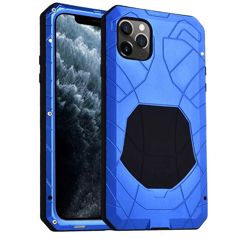 Синий IMATCH Повседневный водонепроницаемый чехол для Apple iphone 11 Pro Max Роскошный Металлический силиконовый чехол 360 Полный Защитные чехлы для телефонов - Цвет: Синий