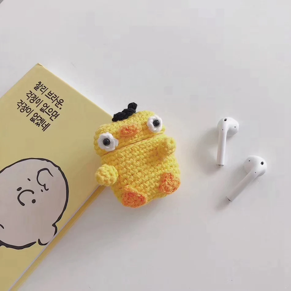 3D Cute Earphone Case for Airpods Case Cartoon Knitted plush Cover for Apple Airpods 2 Case Teddy Dog Rabbit Earpods Accessories