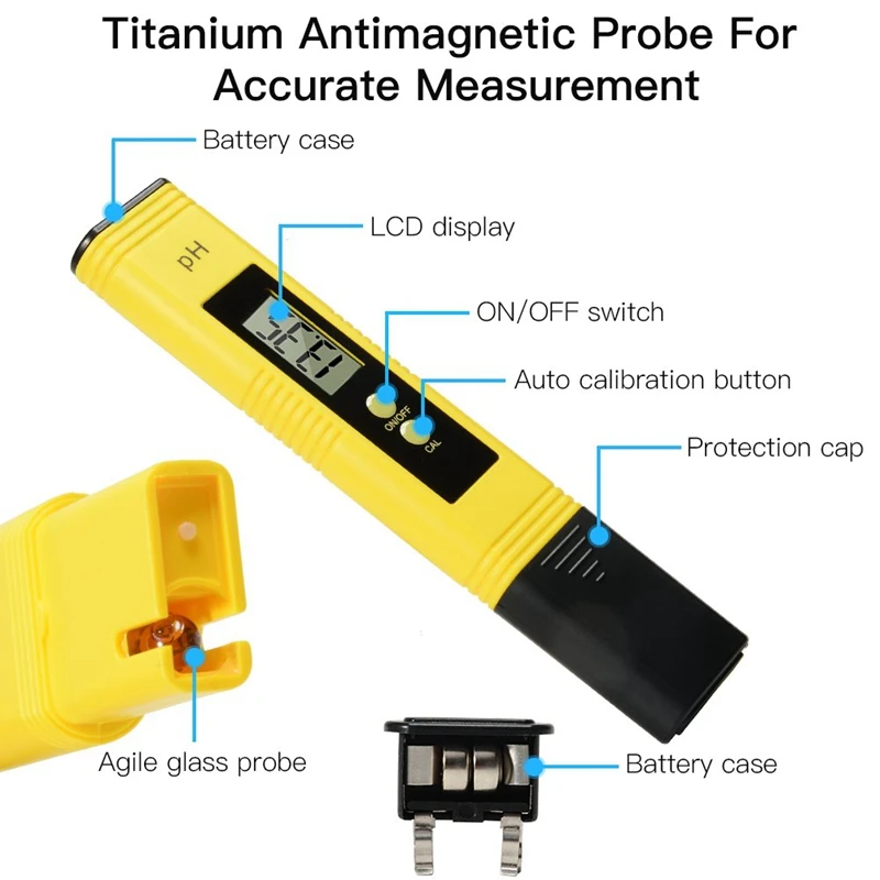 Цифровой измеритель TDS и ph-метр, тестер качества воды с кнопкой автоматической калибровки, TDS PH EC температура 4 в 1 комплект, идеально подходит для Ho