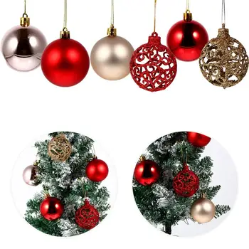 

12pcs Christmas Balls Xmas Decoration Balls Xmas Hanging Decor (Red, Golden)