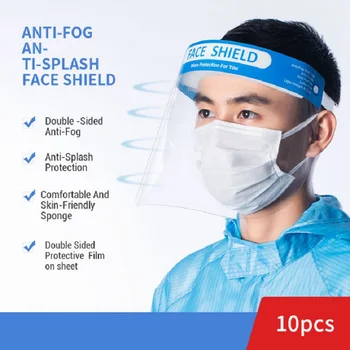 

Finexta 10/Pcs Protective Lightweight Face Shield Full Face Safety Mask High Quality Dust- Proof Oil- Proof Clear Face Shield