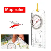 Refined Outdoor Tool Direction Dial Compass Scale Waterproof Military ABS Transparent Map Ruler Hunting Portable