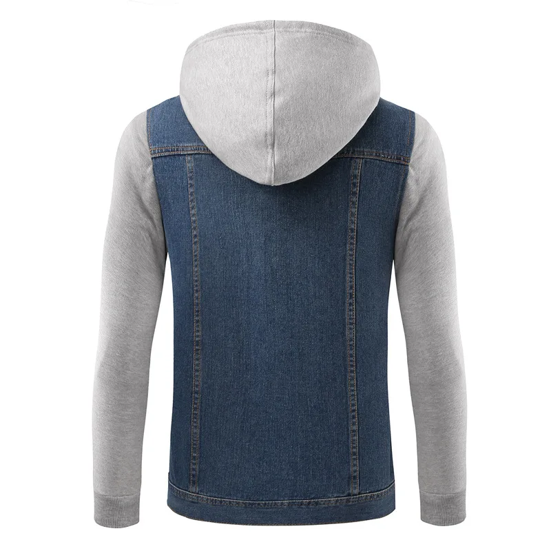 

Plus-sized Fat Hooded Men Cowboy Jacket Men's Men's Denim Hooded Coat