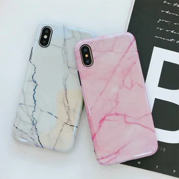 

For Apple iPhone XR XS Max X 8 7 6 6S Plus Marble Granite Stone Pattern Soft TPU Protection Case Phone Cover