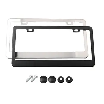 

License Plate Frame US-Canada Autos Universal License Plates Covers Set for Standard Cars Front and rear License Plates Aluminum