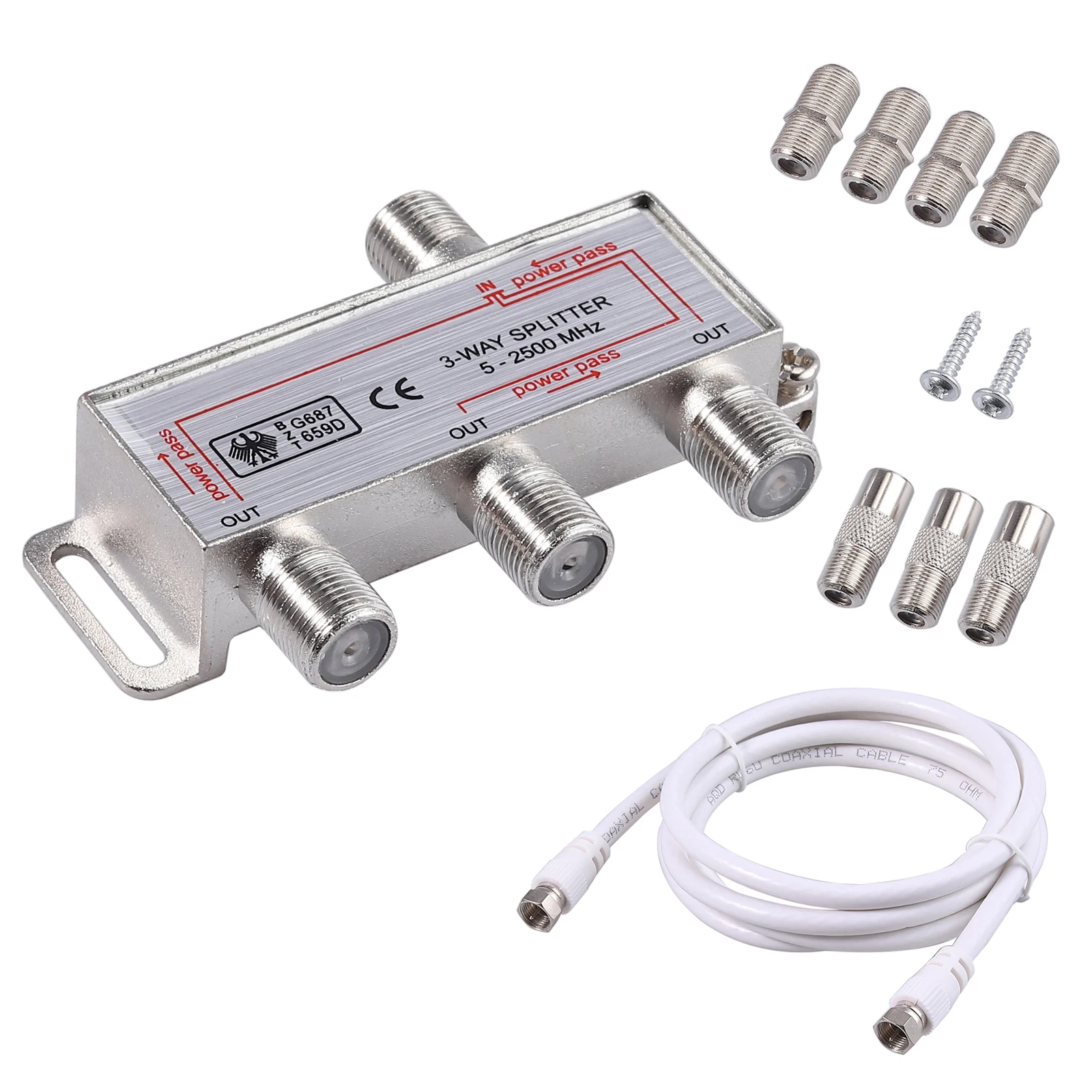 Conector de Satélite para tv Aérea e Banda Divisor de 3 Esyic-cabo Saídas Peças Larga Moca 5-2500mhz 1 ou 2 - Image 6