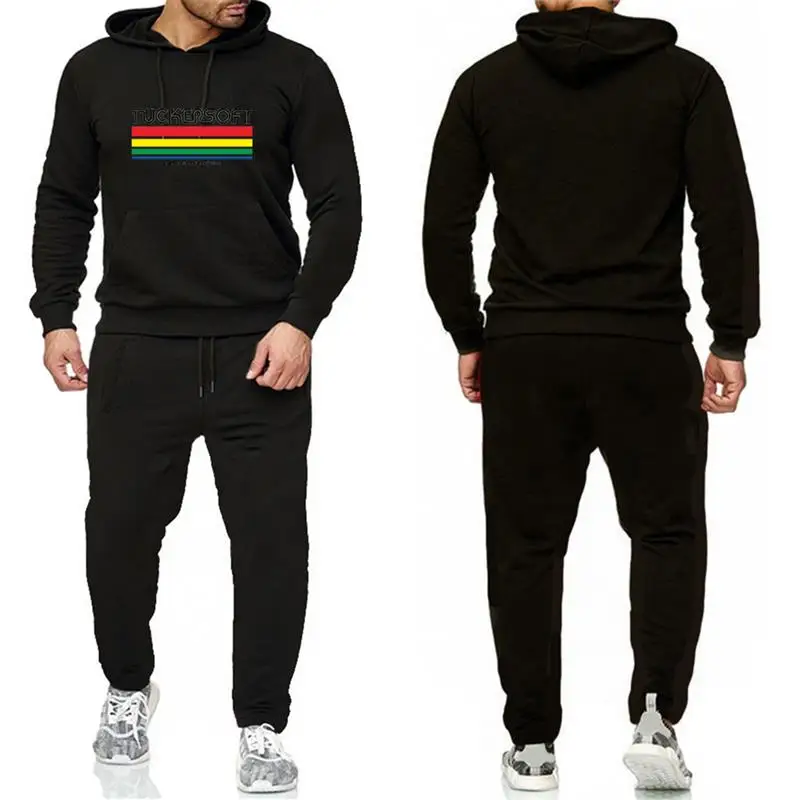 Deals Olevo 2Pcs Sets New Popular Men's Hoodie Printed Hooded Pullover Sweatshirt Tracksuit Leisure Sweatpants Sports Casual Set