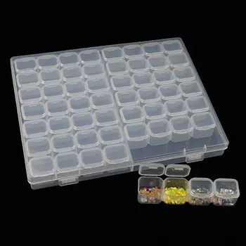 

New 56 Grid Storage Tool Diy Removable Clear Plastic Organizer Nail Art Rhinestone 56 Diamonds Jewelry Grid Earrings Bead Neckla
