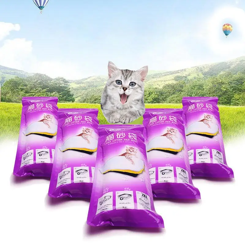 7 bags in one pack Cat Litter Box Liners, Larger Thickening Drawstring Cat Litter Pan Bags Durable Pet Cat Supplies