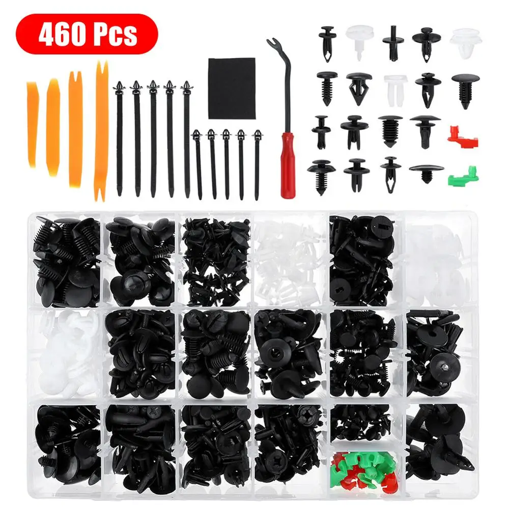 

460PCS Auto Body Retainer Clips Remover Tool Plastic Mixed Fastener Car Clips Vehicle Retainer Rivet Set Tool For GM Ford