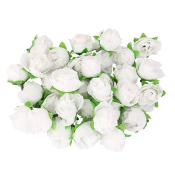 

50 pcs 3cm Corolla Flower Head Artificial Rose House Wedding Decoration (White)