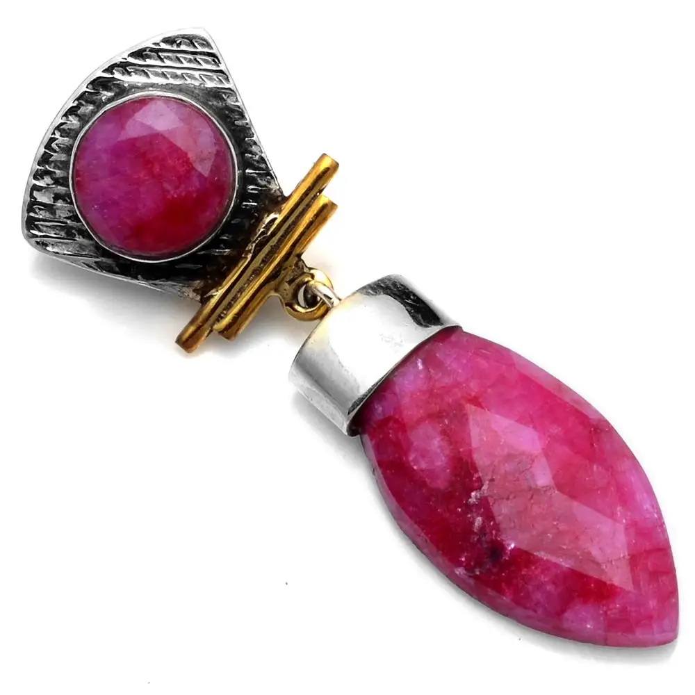 

Genuine Ruby Pendant 925 Sterling Silver, 50.7 mm, 2SP0707