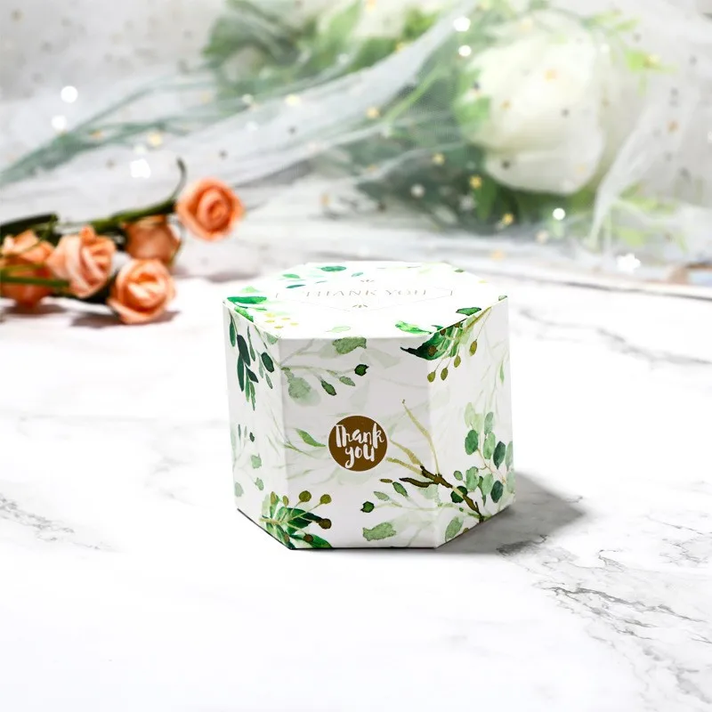 

20Pcs Hexagon Paper Gift Boxes Chocolate Candy Boxes Favour Boxes For Wedding Banquet Birthday Engagement Party Present