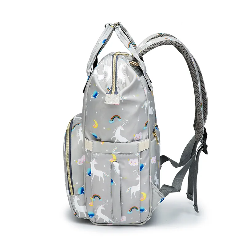 QINDU Stripes Waterproof Mummy Diaper Bags Handbag Large Capacity Maternity Nursing Baby Bag for Mom Nappy Backpacks