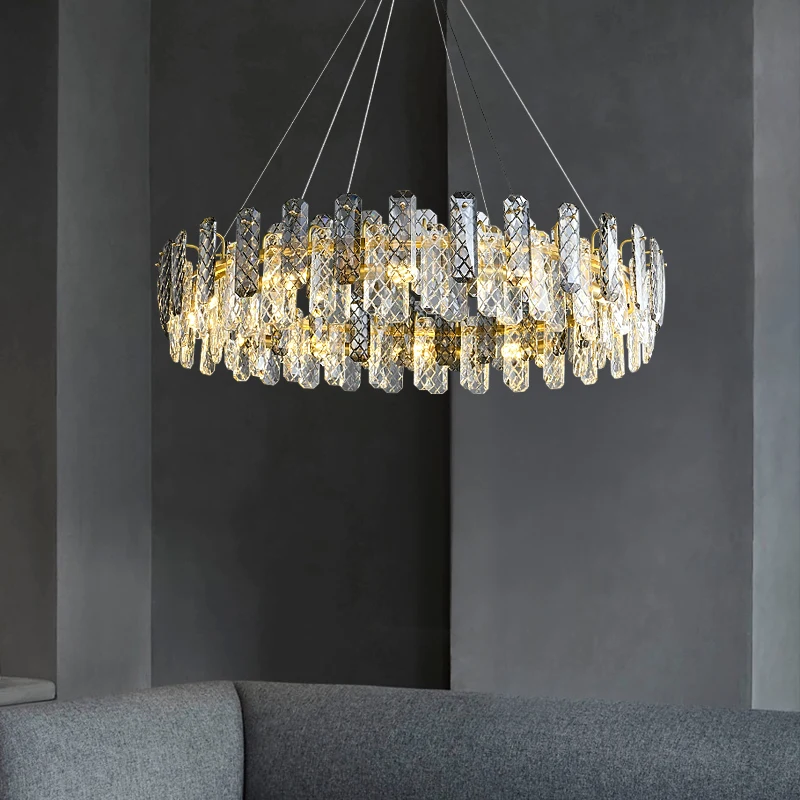 

Роскошная люстра в стиле постмодерн, Круглая Простая креативная лампа в гонконгском стиле для гостиной, столовой, спальни