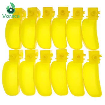 

12pcs Automatic Birds Drinking Bowl Water Feeder Quail Poultry Accessories Pigeon Feeding Bowls Cage Large Chicken Yellow