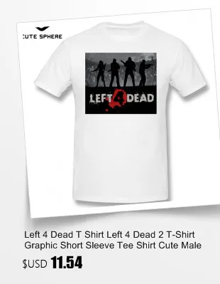 Футболка с принтом Left 4 Dead, футболка с короткими рукавами и принтом, милая повседневная мужская футболка из 100 хлопка
