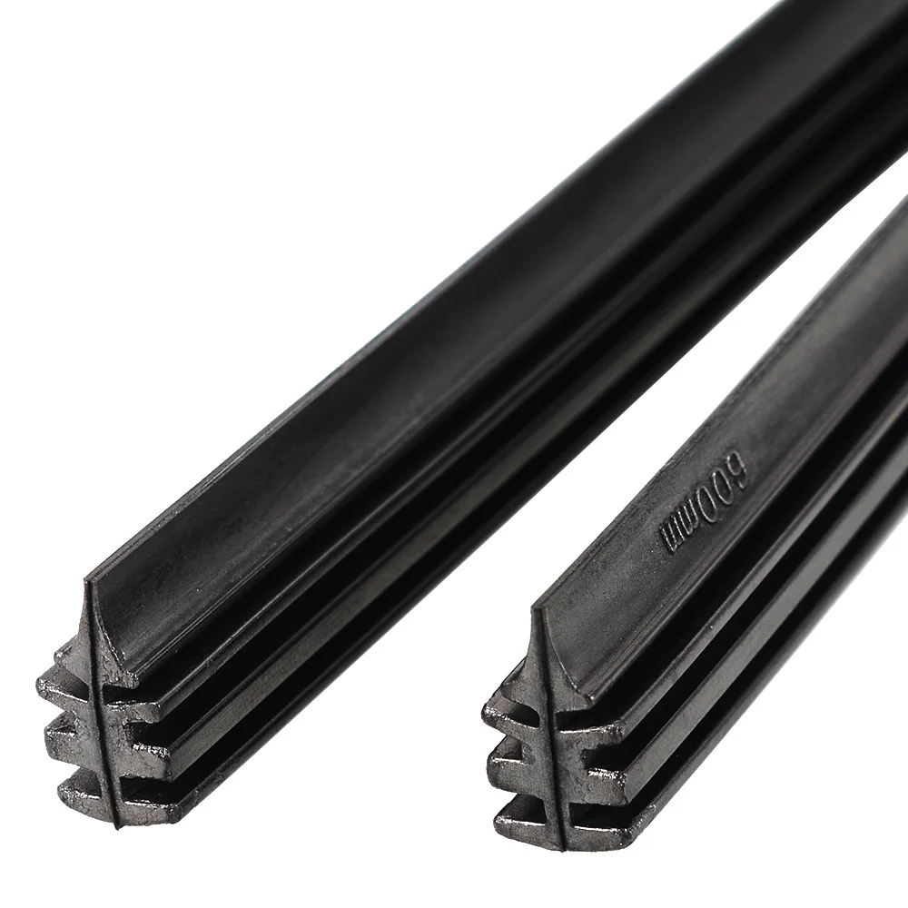 High Quality 2pcs 6mm Universal Car Rubber Frameless Windshield Wiper Blade Refill Windscreen Strip Wipers Black