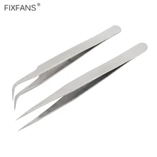 FIXFANS 2 шт. профессиональные щипцы набор для дизайна ногтей инструменты для драгоценных камней Стразы акриловые гель Выбор кусачки пинцеты прямые, изогнутые