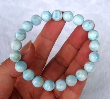 

Free Shipping Natural Larimar Round 9mm Beads Bracelet Women Jewelry Accessories Weddings Parties Birthday Gift