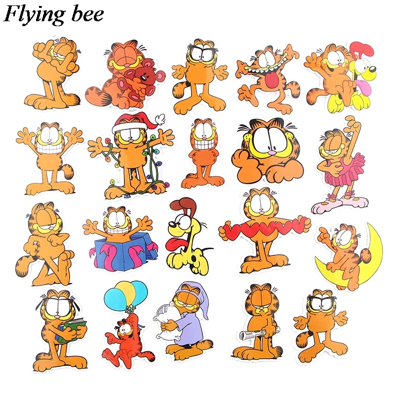 Flyingbee 20 шт. забавные наклейки для кошек ПВХ наклейки для скрапбукинга s для багажа наклейки для ноутбука телефонные наклейки DIY наклейки s подарок X0616