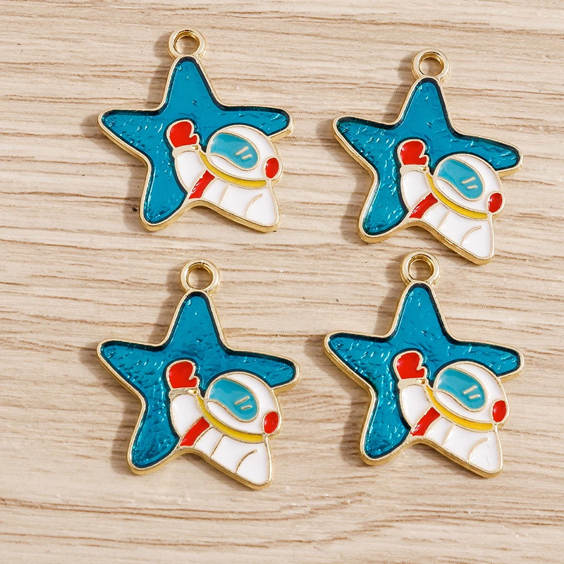 10pcs/lot Enamel Alloy Enamel Charms for Jewelry Making Cute Moon Star Sun Charms Pendant for DIY Necklaces Earrings Accessories