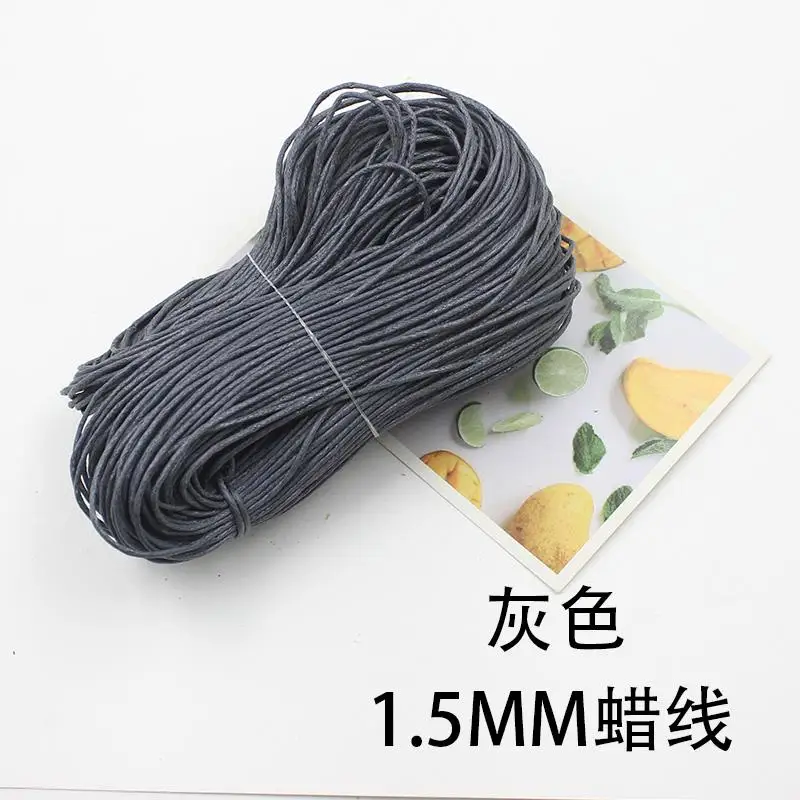 1,5 diy ручной бисерный материал многоцветный воск Хлопок Веревка Линия Фитинги Аксессуары цвет логотип линия 80 м - Цвет: gray