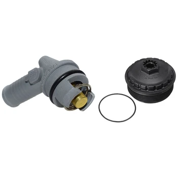 

1Pcs Oil Cooler Thermostat & 1Pcs 1203004 Oil Filter Cover Cap Bowl for D Transit Mk6 Mondeo Mk3 2.0 2.2 Tdci