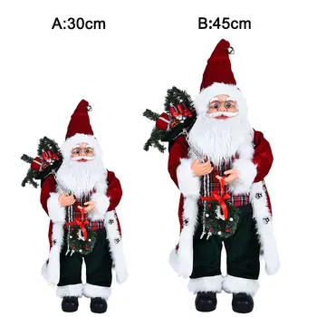 

Innovative Christmas Santa Claus Figurine Doll Holding Wreath Ornament for Home Mall Decor