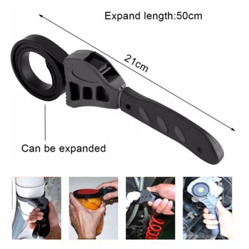 

1Pcs 500mm Non-slip Pipeline Wrench Rubber Strap Wrench Jar Lids Tighten Loosen Plumbing Tool Universal Oil Filter Spanner
