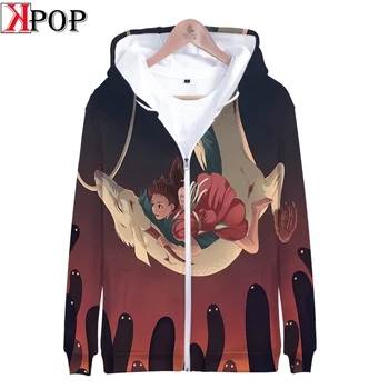 

Spirited Away Hoodies Hot Sale Casual Zipper Hoodies Sweatshirts Hip Hop Women and Men Clothes 2019 Popular Kpop Fashion Tops