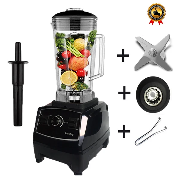 BPA free 2200 Вт Сверхмощный коммерческий блендер, профессиональный блендер, миксер, Кухонный комбайн, японское лезвие, соковыжималка, машина для приготовления льда и смузи - Цвет: Blackfullparts