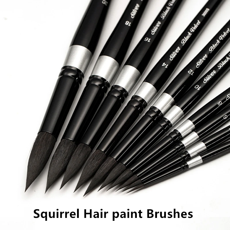 Black Handle Squirrel Hair Paint Brushes Professional Artist Painting Tools Watercolor Brush for Thin Line Art 3000S 3007S hdtv antenna professional 3 7m cable thin 50 mile range living room mini hdtv antenna daily use