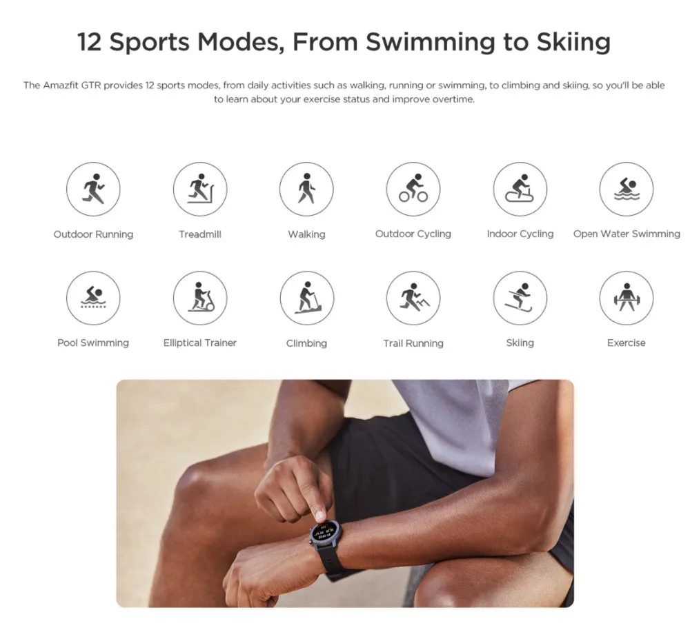 Global version xiaomi huami amazfit gtr 47mm smart watch AMOLED Screen 24-Day battery life sport GPS watch 5ATM waterproof Swimmingwatch8