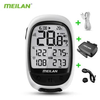 

Meilan Waterproof Stopwatch M2 GPS Wireless Bicycle Computer with C1 Speed & Cadence Sensor Speedometer ANT+Bluetooth BLE4.0